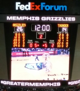 Grizz vs Thunder End of 1st Quarter